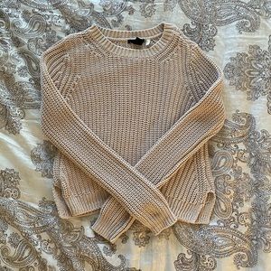 Light Pink Knitted Crop Sweater